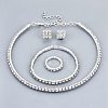 Iron Rhinestone Cup Chains Jewelry Sets X-SJEW-R049-01-9