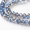 Electroplate Glass Faceted Rondelle Beads Strands EGLA-D020-6x4mm-54-2