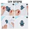 AHADERMAKER 8Pcs 4 Style Hamsa Hand with Evil Eye Pattern Cloth Computerized Embroidery Iron On/Sew On Patches PATC-GA0001-14-3