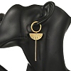 304 Stainless Steel & 201 Stainless Steel Snake Chain Tassel Dangle Earrings EJEW-JE07388-2