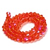 Transparent Electroplate Glass Beads Strands GLAA-F029-2mm-D14-2