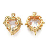 Brass Micro Pave Cubic Zirconia Charms KK-N233-404-1
