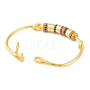 Brass Pave Cubic Zirconia Column Bangles for Women BJEW-S147-22G-3