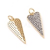 Brass Micro Pave Clear Cubic Zirconia Pendants X-ZIRC-I043-05G-2