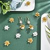 48Pcs 2 Colors 3D Brass Bead Caps KK-FH0002-42-2