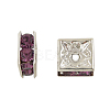 Brass Rhinestone Spacer Beads X1-RSB072-17S-1