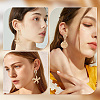   6 Pairs 3 Style Shell & Starfish Steel Asymmetrical Earrings with ABS Imitation Pearl Beaded EJEW-PH0001-15-7