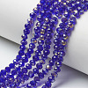 Electroplate Transparent Glass Beads Strands EGLA-A034-T6mm-H05-1