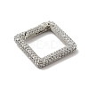 Brass Micro Pave Clear Cubic Zirconia Spring Gate Rings KK-G414-04P-2