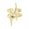 Brass Star Open Cuff Ring for Women RJEW-A042-01A-2