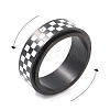 304 Stainless Steel Checkerboard Spinner Ring RJEW-C019-04EB-2
