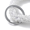 Glass Beaded Bracelet Wrist Keychain AJEW-Z018-01H-2