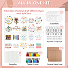 Flower Theme DIY Blank Oval Acrylic Keychain Making Kits DIY-GO0002-74-3
