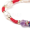 Natural & Synthetic Mixed Stone Chips Braided Bead Bracelets BJEW-JB08719-6