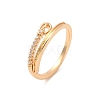 Brass Micro Pave Cubic Zirconia Open Cuff Rings RJEW-R146-05A-KCG-1