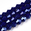 Opaque Solid Color Electroplate Glass Beads Strands EGLA-A039-P6mm-A10-1