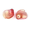Transparent Glass Petal Pendants GLAA-T030-05C-2