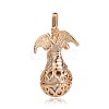 Golden Plated Brass Hollow Round Cage Pendants KK-J249-05G-3