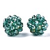 Electroplate Glass Round Woven Beads X-GLAA-T024-01A-2