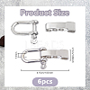 6 Sets Alloy D-Ring Anchor Shackle Clasps FIND-DC0007-79-2