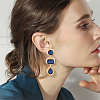 ANATTASOUL 4 Pairs 4 Colors Oval & Teardrop & Rectangle Rhinestone Dangle Stud Earrings EJEW-AN0003-05-6