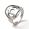201 Stainless Steel Crown Thick Finger Ring for Women RJEW-G266-39P-3
