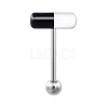 Capsule 304 Stainless Steel & Acrylic Straight Barbell 15 Gauge Piercing Tongue Rings for Women Men WG1AE5D-11-1