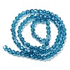 Transparent Electroplate Glass Beads Strands GLAA-F029-4mm-C01-2