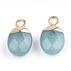 Electroplate Natural Jade Charms X-G-S344-09A-2
