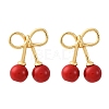Cherry Brass ABS Plastic Pearl Stud Earrings EJEW-U062-03G-02-4