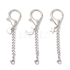 3Pcs 3 Styles Alloy & 304 Stainless Steel Lobster Claw Clasps HJEW-JM03381-2