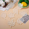 Fashewelry 8Pcs 8 Styles Flower & Leaf DIY Cup Mat Silicone Molds DIY-FW0001-25-7