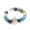 Natural Agate Beads Stretch Ring for Teen Girl Women RJEW-JR00399-4