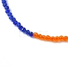 Faceted Rondelle Glass Beaded Necklace for Women NJEW-M208-02C-4