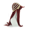 Long Half Silver White Half Red Kawaii Cosplay Wigs with Bangs OHAR-I015-06-2