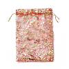 Gold Stamping Rose Flower Rectangle Organza Gift Bags OP-L006E-01-2