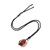 Gemstone Pendant Necklace with Nylon Cord for Women G-A210-04-3