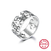 Rhodium Plated Platinum 925 Sterling Silver Hollow Finger Rings OW4479-2-1