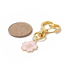 4Pcs Sakura Flower & Cat Alloy Enamel Keychains KEYC-JKC00456-4