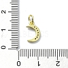 Moon Theme Brass Micro Pave Clear Cubic Zirconia Charms KK-H475-57G-11-3