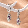 Brass Cubic Zirconia Hoop Earrings EJEW-Q015-01P-A-1