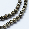 Natural Pyrite Beads Strands G-L031-4mm-03-3