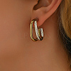 Geometric Outline Design 304 Stainless Steel Double-layer Stud Earrings for Women SL0180-2-3
