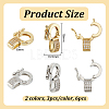 Olycraft 6Pcs 2 Colors Brass Micro Pave Clear Cubic Zirconia Twister Clasps KK-OC0001-47-2