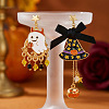 Halloween Alloy Enamel & Acrylic Stud Dangle Earrings WGCBD87-01-3