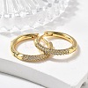 Brass Micro Pave Cubic Zirconia Huggie Hoop Earrings EJEW-K083-36G-B-1
