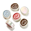 UV Plating Rainbow Iridescent Acrylic Enamel Beads OACR-G012-13-1