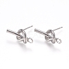 Rack Plating Brass Stud Earring Findings KK-L198-006P-1