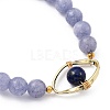 Natural Quartz(Dyed) & Lapis Lazuli(Dyed) Stretch Beaded Bracelets BJEW-JB05426-03-2