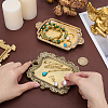 2Pcs 2 Styles Vintage Resin & Alloy Rectangle Tray Display Decorations for Rings Earrings Necklaces AJEW-PH0008-32-2